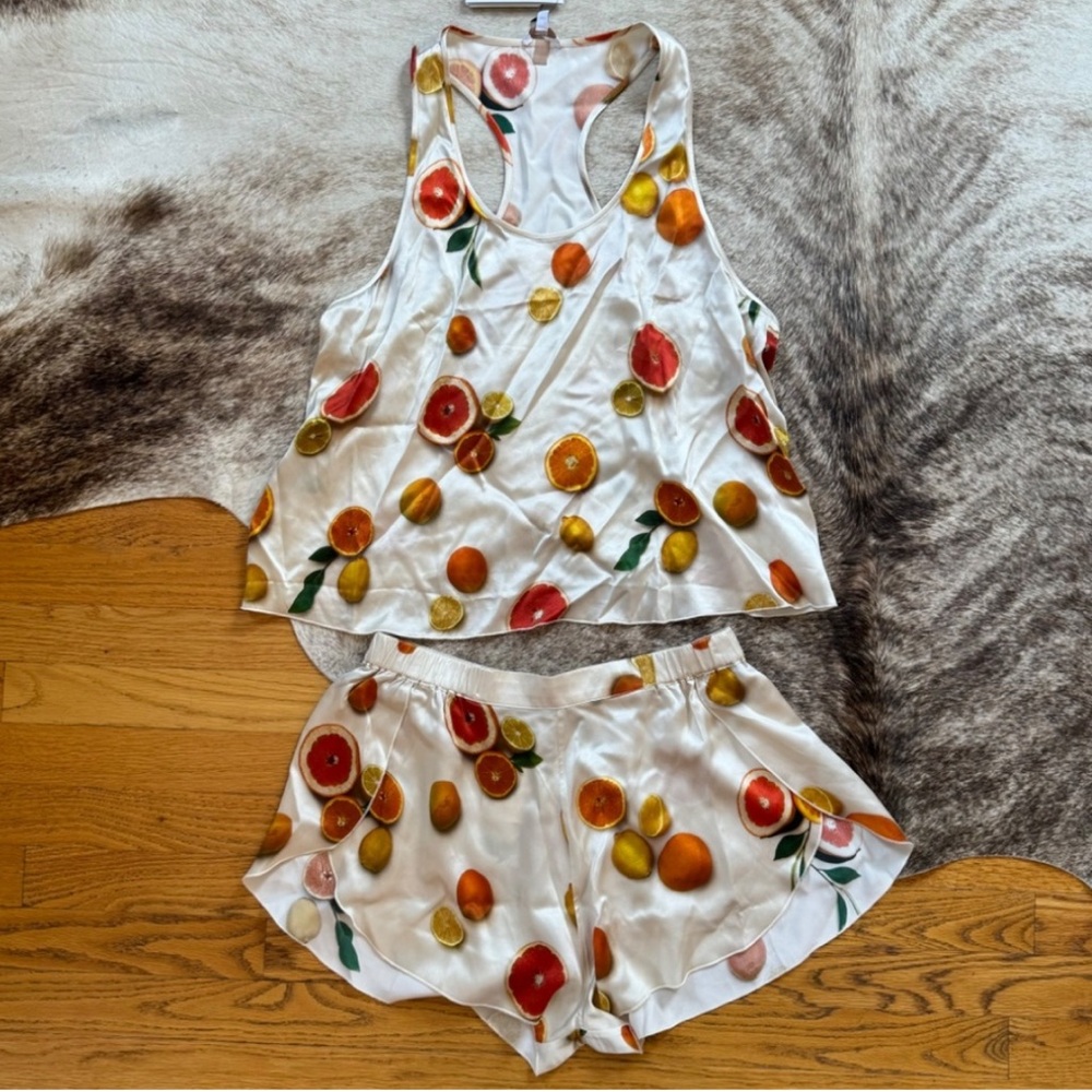 LUNYA BNWT Washable Silk Tank Short Pajama Set in Main Squeeze Size M